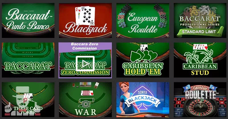 Настольные игры Jozz Casino: рулетка, покер, блек джек, баккара